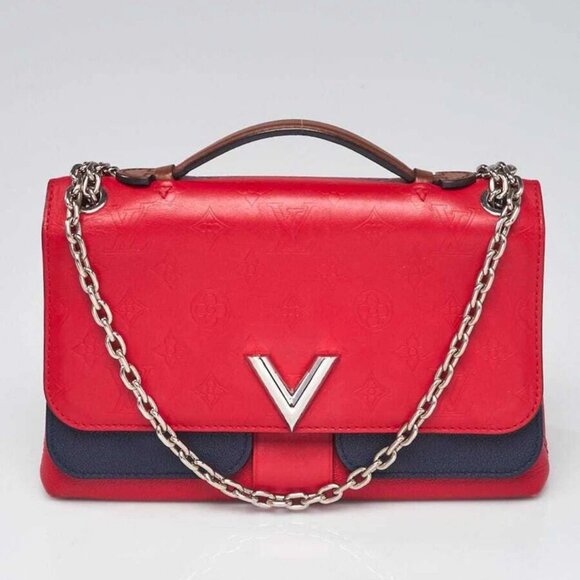 Louis Vuitton Rubis/Blue Monogram Leather Very Chain Bag - Picture 1 of 11